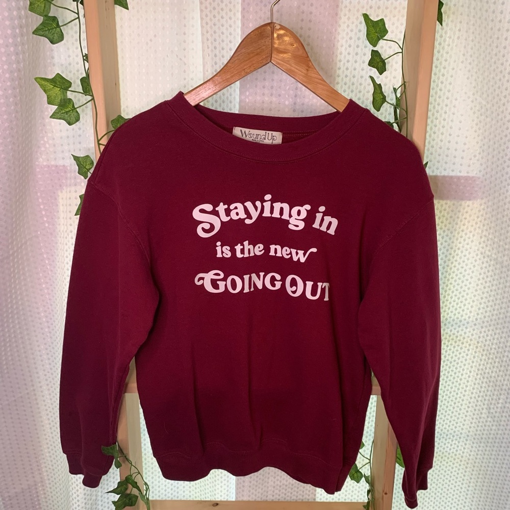 Red crew neck